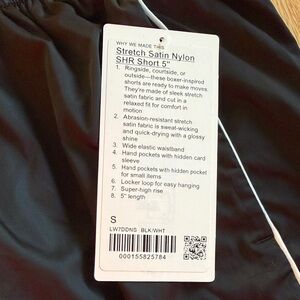 lululemon athletica Black Stretch Satin Nylon Shorts